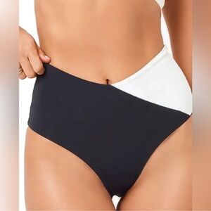 L*Space Color Block High Tide Bikini Bottom Swimwear Size Small